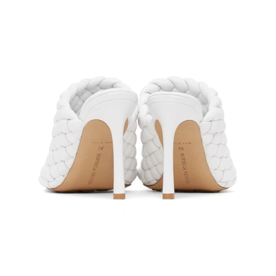 Shop Bottega Veneta White Intrecciato Curve Heeled Sandals In 9122 White