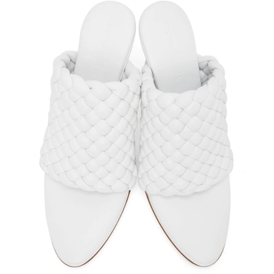 Shop Bottega Veneta White Intrecciato Curve Heeled Sandals In 9122 White