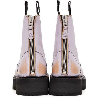 Shop R13 Purple & Tan Stacked Platform Boots In Lilac Remov