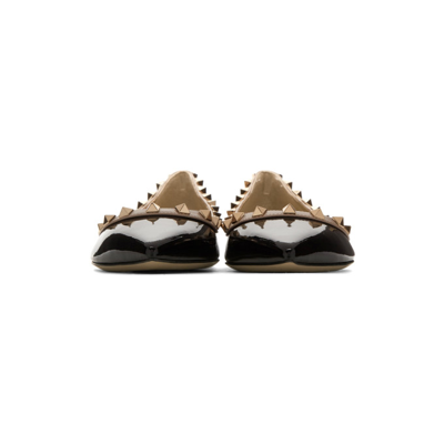 Valentino Garavani Rockstud Patent Leather Ballet Flats In Animal Print