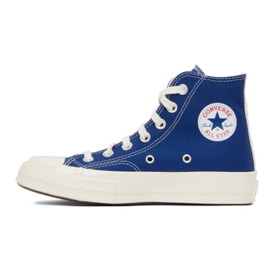 Shop Comme Des Garçons Play Blue Converse Edition Half Heart Chuck 70 High Sneakers