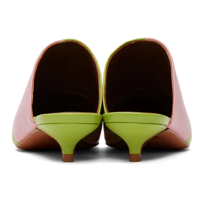 Shop Abra Pink & Green Lord Mules In Pink/green