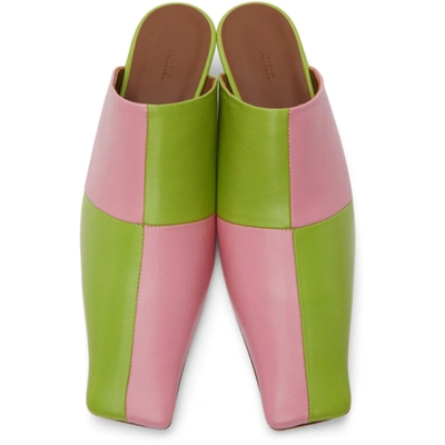 Shop Abra Pink & Green Lord Mules In Pink/green