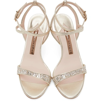 Shop Sophia Webster Silver Glitter Kamryn Mid Sandals In Champagne