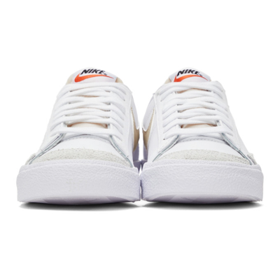 Shop Nike White & Beige Blazer Low 77 Sneakers In White/rattan-pale Co