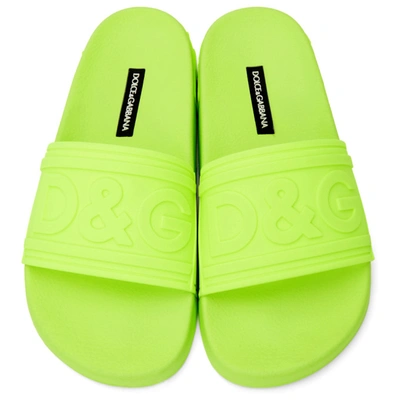 Shop Dolce & Gabbana Yellow Tonal Logo Sandals In 8g240 Yellow