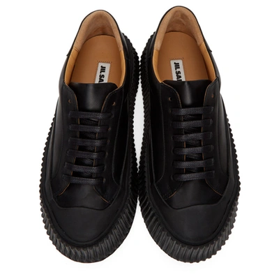 Shop Jil Sander Black Vulcanized Sneakers