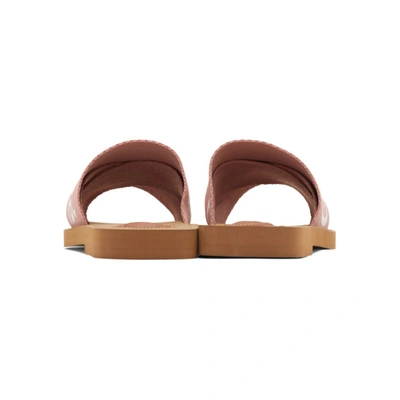 Shop Chloé Pink Logo Woody Flat Mules In 6h6 Delicate Pink