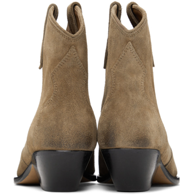 Shop Isabel Marant Dewina Suede Boots In 50ta Taupe