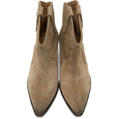 Shop Isabel Marant Dewina Suede Boots In 50ta Taupe