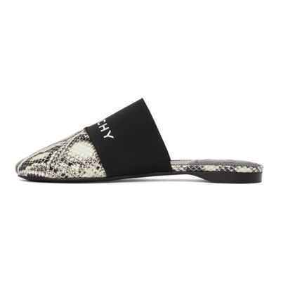 Shop Givenchy Off-white & Black Python Bedford Mules In 099 Stone Grey