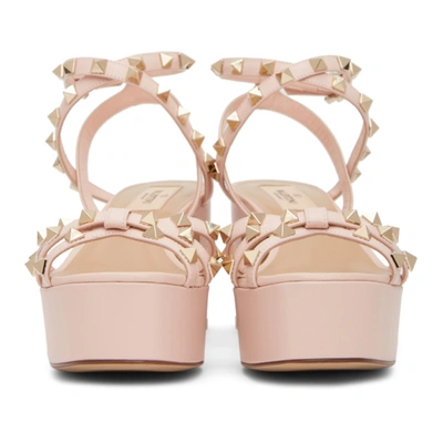 Shop Valentino Pink Rockstud Platform Sandals In 16q Rsquartz