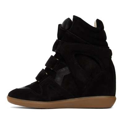 Shop Isabel Marant Black Bekett Wedge High Sneakers In 01bk Black