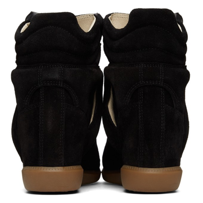 Shop Isabel Marant Black Bekett Wedge High Sneakers In 01bk Black