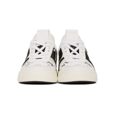 Shop Valentino Leather 'vl7n' Sneakers In 24p White/black