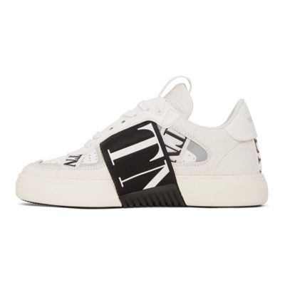 Shop Valentino Leather 'vl7n' Sneakers In 24p White/black