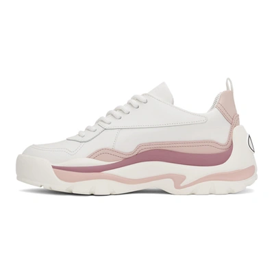 Shop Valentino White & Pink Vlogo Gumboy Low Sneakers In 0nl White/rose Quart