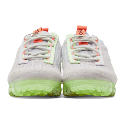 Shop Nike Multicolor Air Vapormax 2021 Flyknit Sneakers In Lt Bone/black-lime