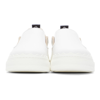 Shop Chloé White Lauren Slip-on Sneakers In 101 White