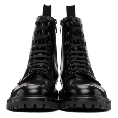 Shop Common Projects Black Combat Boots In 7547 Black