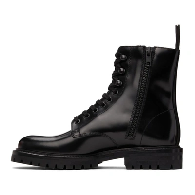 Shop Common Projects Black Combat Boots In 7547 Black