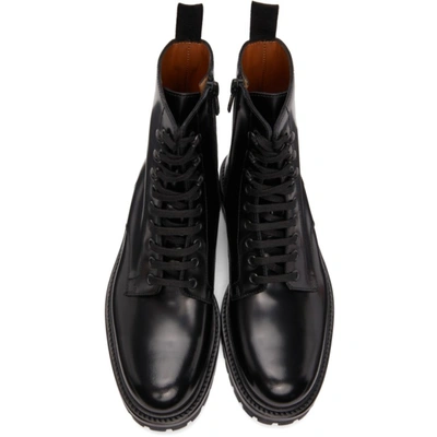 Shop Common Projects Black Combat Boots In 7547 Black