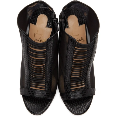 Shop Christian Louboutin Black Trouble 100 Heels In Bk01 Black
