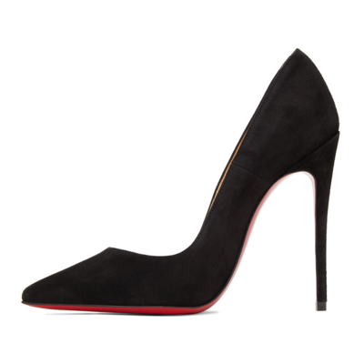 Shop Christian Louboutin Black Suede So Kate 120 Heels In Bk01 Black