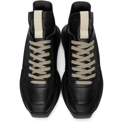 Shop Rick Owens Geth Runner Sneakers In 999 All Black