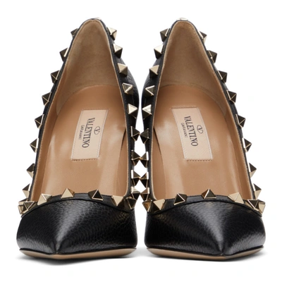 Shop Valentino Black  Garavani Rockstud Heels In 0no Black