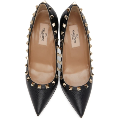 Shop Valentino Black  Garavani Rockstud Heels In 0no Black