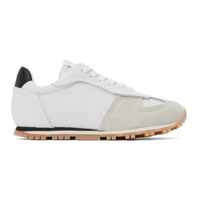 Shop Maison Margiela White Retro Runner Sneakers In H8564 White / Off- W