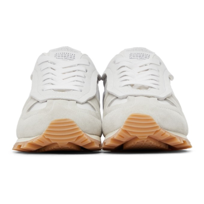Shop Maison Margiela White Retro Runner Sneakers In H8564 White / Off- W