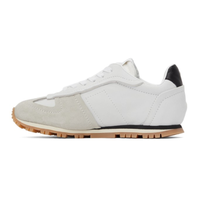 Shop Maison Margiela White Retro Runner Sneakers In H8564 White / Off- W