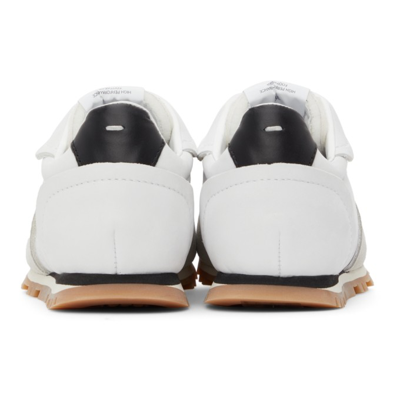 Shop Maison Margiela White Retro Runner Sneakers In H8564 White / Off- W