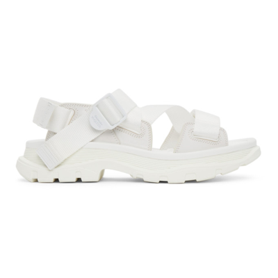 Shop Alexander Mcqueen White Tread Sandals In 9358 New Ivory/new I
