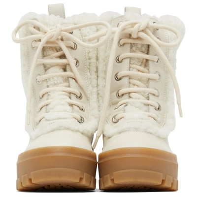 Mackage Hero Shearling-lined Lug Sole Boots In Cream