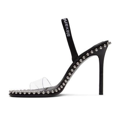 Alexander Wang Leather Sandals With Metal Details In Black