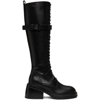 Shop Ann Demeulemeester Leather Heike Tall Boots In Black