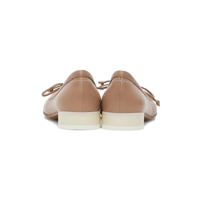 Shop Mm6 Maison Margiela Pink Leather Ballerina Flats In T4114 Tusca