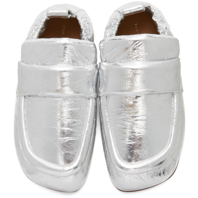 Shop Dries Van Noten Silver Padded Loafers In 952 Silver