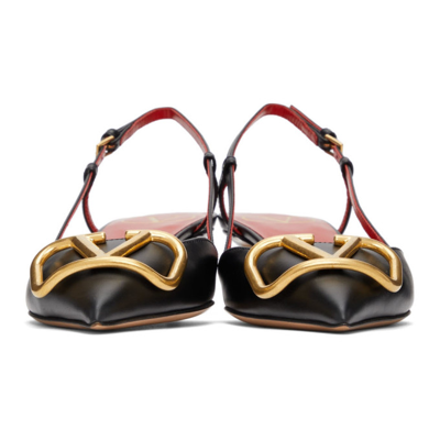 Shop Valentino Black Vlogo Signature Slingback Pumps In 0no Black