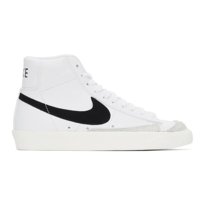 Shop Nike White And Black Blazer Mid '77 Vintage Sneakers In 100 White