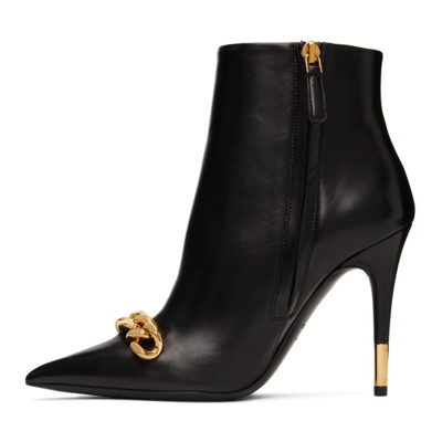 Shop Tom Ford Black Iconic Chain Boots In U9000 Black