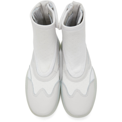 Shop Vans White Vault Boot Scoot Lx Sneakers In True White/white