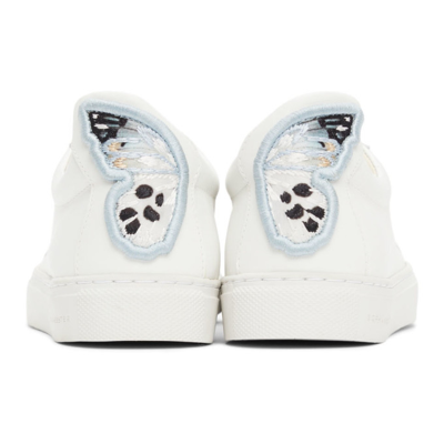 Shop Sophia Webster White Leather Butterfly Low Sneakers In White & Melange