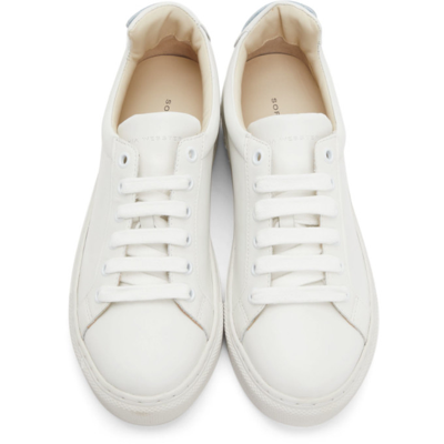 Shop Sophia Webster White Leather Butterfly Low Sneakers In White & Melange