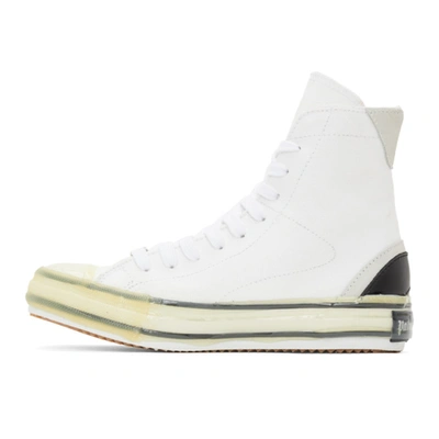 Shop Palm Angels White Vulcanized Palm Sneakers In White Black