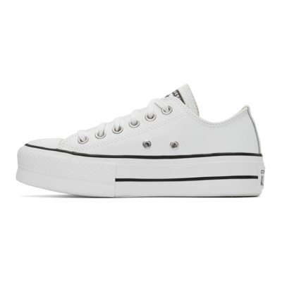 Converse White Leather Chuck Taylor All Star Lift Platform Sneakers In  White/black | ModeSens