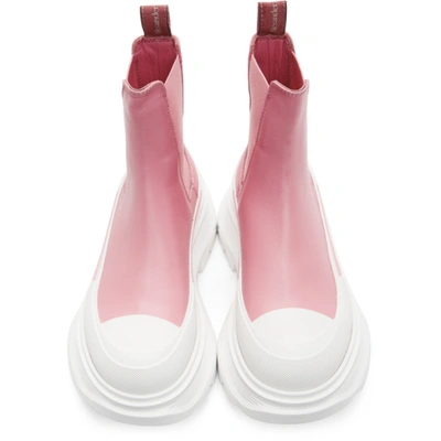 Shop Alexander Mcqueen Pink Tread Slick Chelsea Boots In 5419 Pkwhsl